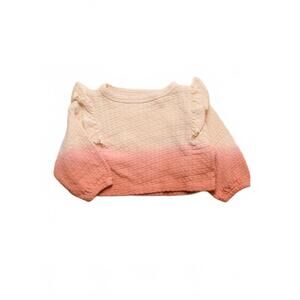 NEW PLAY UP girl's dipdye baby sweater in natural/pink